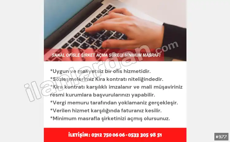 Hazır ofis Sanal ofis eofis paylaşımlı ofis ANKARA / ÇANKAYA / BÜYÜKESAT