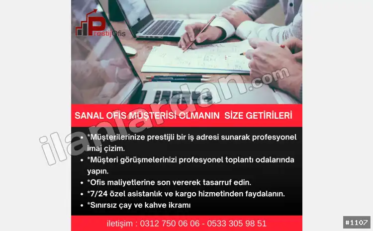 Hazır ofis Sanal ofis eofis paylaşımlı ofis ANKARA / ÇANKAYA / BÜYÜKESAT